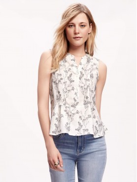 Top peplum floral