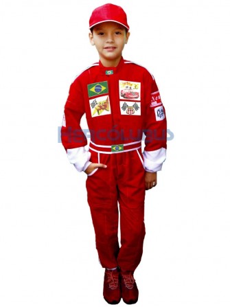 Macacão Infantil de Piloto F1 e McQueen + Boné